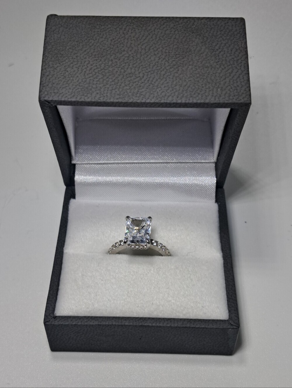 925 Sterling And Moissanite Engagement/Promise Ring Size 3.5